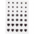 Pierres de strass, dim. 6+8+10 mm, noir, rond, carré, coeur, 35pièces [HOB-24379]