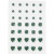 Pierres de strass, dim. 6+8+10 mm, vert, rond, carré, coeur, 35pièces [HOB-24381]