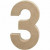 Chiffre, grand 3, 3, h: 20,2 cm, l: 11,8 cm, 1pièce, épaisseur 2,5 cm [HOB-26631]