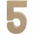 Chiffre, grand 5, 5, h: 19,7 cm, l: 11,5 cm, 1pièce, épaisseur 2,6 cm [HOB-26633]
