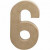 Chiffre, grand 6, 6, h: 20,5 cm, l: 11,5 cm, 1pièce, épaisseur 2,6 cm [HOB-26634]