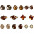 Rivets décoratifs, dim. 8-18 mm, brun, 16assortis [HOB-28313]