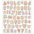Stickers, sheet 15x16,5 cm,  55 pc, alphabet, 1sheet