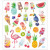 Stickers, sheet 15x16,5 cm,  27 pc, icecream and pelicans, 1sheet