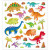 Stickers, sheet 15x16,5 cm,  29 pc, dinosaurs, 1sheet