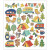 Autocollants, feuille 15x16,5 cm, env. 40 pièce, camping, 1flles [HOB-29173]