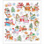 Autocollants, feuille 15x16,5 cm, env. 24 pièce, bonhommes de neige qui font du ski, 1flles [HOB-29184]