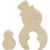 Figurine 2 en 1, bonhommes de neige, h: 7,7+20 cm, l: 5,3+11,3 cm, triplex, 1set, profondeur 2 cm [HOB-56134]