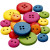 Boutons en bois, d: 12-20 mm, la taille du trou 1,5-2 mm, Couleurs assorties, lilas de perse, 2-4 trous, 360pièces [HOB-56684]