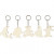Porte-clés avec pendentifs en bois, dim. 5,5x5,5 cm, épaisseur 2 mm, triplex, 5pièces [HOB-568381]