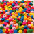 Mélange de perles en bois, d: 4 mm, la taille du trou 1-1,5 mm, Couleurs assorties, 15gr, env. 75 assortis [HOB-571070]