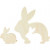 Figurine 2 en 1, lapins, h: 5+10,5 cm, l: 5+10 cm, triplex, 1set, profondeur 1,2 cm [HOB-57900]