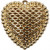 Coeur, dim. 28x29 mm, la taille du trou 1 mm, doré, 1pièce [HOB-60564]