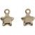 Étoile, d: 8 mm, la taille du trou 1 mm, doré, 4pièces [HOB-60570]