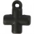 Croix, dim. 10x10 mm, la taille du trou 1,5 mm, noir, 4pièces [HOB-60587]