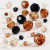 Mix de perles à facettes, dim. 4-12 mm, la taille du trou 1-2,5 mm, harmonie or, 50gr, env. 170 pièce [HOB-618801]