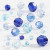 Mix de perles à facettes, dim. 4-12 mm, la taille du trou 1-2,5 mm, harmonie de bleus, 45gr, env. 170 pièce [HOB-618821]