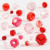 Mix de perles à facettes, dim. 4-12 mm, la taille du trou 1-2,5 mm, harmonie de rouges, 45gr, env. 170 pièce [HOB-618851]