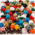 Perles à facettes, dim. 8x14 mm, la taille du trou 4 mm, Couleurs assorties, 100Pqs., env. 372 pièce [HOB-63003]