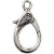 Mousqueton, L: 30 mm, la taille du trou 3 mm, argent antique, 4pièces [HOB-63252]