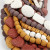 Mix de perles de lave, dim. 6-37 mm, diamètre intérieur 1+2 mm, 20 rangs, Couleurs assorties [HOB-63588]