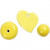Perles modes en céramique, dim. 24-36 mm, la taille du trou 2-3 mm, jaune, Coeur, bale, disque, 3assortis [HOB-63648]
