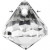 Perles acryliques, dim. 17x16 mm, la taille du trou 1,2 mm, brillant transparent, 100pièces [HOB-63688]
