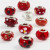 Breloques en verre, d: 13-15 mm, la taille du trou 4,5-5 mm, harmonie de rouges, 10assortis [HOB-68773]