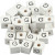 Perle lettre, dim. 8x8 mm, la taille du trou 3 mm, blanc, herbe goupillon, G, 25pièces [HOB-68957]