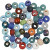 Mix de perles en verre, d: 9 mm, la taille du trou 2,5-3 mm, Couleurs assorties, 500gr [HOB-69280]