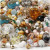Mix de perles à facettes, dim. 3-15 mm, la taille du trou 0,5-1,5 mm, multicolore, 400gr [HOB-69876]
