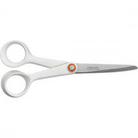 Ciseaux à usage général, L: 17 cm, blanc, pour droitiers et gauchers, 1pièce [HOB-1020413]