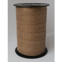 Curling Ribbon Lido Glitter Brown 10mm x 100 meter (1 roll) [HV-LID10BR]
