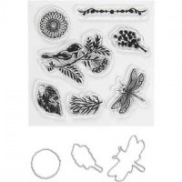 Tampons transparents, gabarits de coupe, dim. 2,5-6 cm, 1 Pq. [HOB-117482]