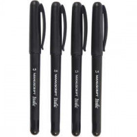 Marqueurs pour calligraphie , largeur de trait: 1,4+2,5+3,6+4,8 mm, noir, 4assortis [HOB-14197]