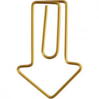 Attaches trombones, dim. 40x25 mm, or, flèche, 6pièces [HOB-14211]