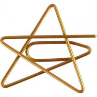 Attaches trombones, dim. 30x30 mm, or, étoile, 6pièces [HOB-14212]