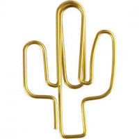 Attaches trombones, dim. 40x30 mm, or, cactus, 6pièces [HOB-14213]