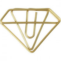 Attaches trombones, l: 35 mm, h: 25 mm, or, diamant, 6pièces [HOB-14215]