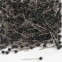 Epingles à tête, L: 25 mm, d: 4 mm, 1000 pièces, noir [HOB-14251]