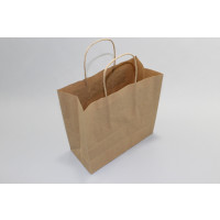Sac de shopping en kraft 90 g/gm poignées torsadées 22x10x31 cm (50 pcs) [PAMB2231]