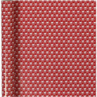 Papier cadeau, l: 57 cm, 80 gr, 150 m, blanc, rouge [HOB-19011]