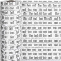 Papier cadeau, l: 57 cm, 80 gr, 150 m, blanc, noir [HOB-19014]