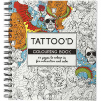 Livre de coloriages antistress, dim. 19,5x23 cm,  64 pages, Tatouage, 1pièce [HOB-19283]