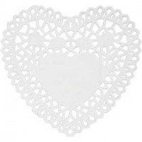Napperons en papier, d: 10 cm, coeur, 30pièces [HOB-20964]