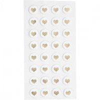 Puffy stickers, D: 14 mm, thickness 2 mm, 32 pcs, white [HOB-23197]