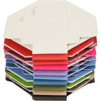 Boîtes à plier colorées, dim. 5,5x5,5 cm,  250 gr, 100assortis [HOB-233010]