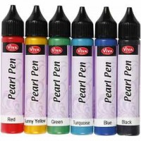 Perle Pen - Assortiment, couleurs classiques, 6x25ml [HOB-25210]