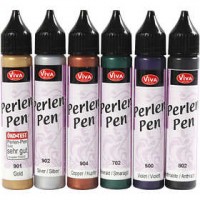 Perle Pen, couleurs métalliques, 6x25ml [HOB-25211]