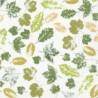 Serviettes de table, dim. 33x33 cm, Feuilles imprimées, 20pièces [HOB-25322]